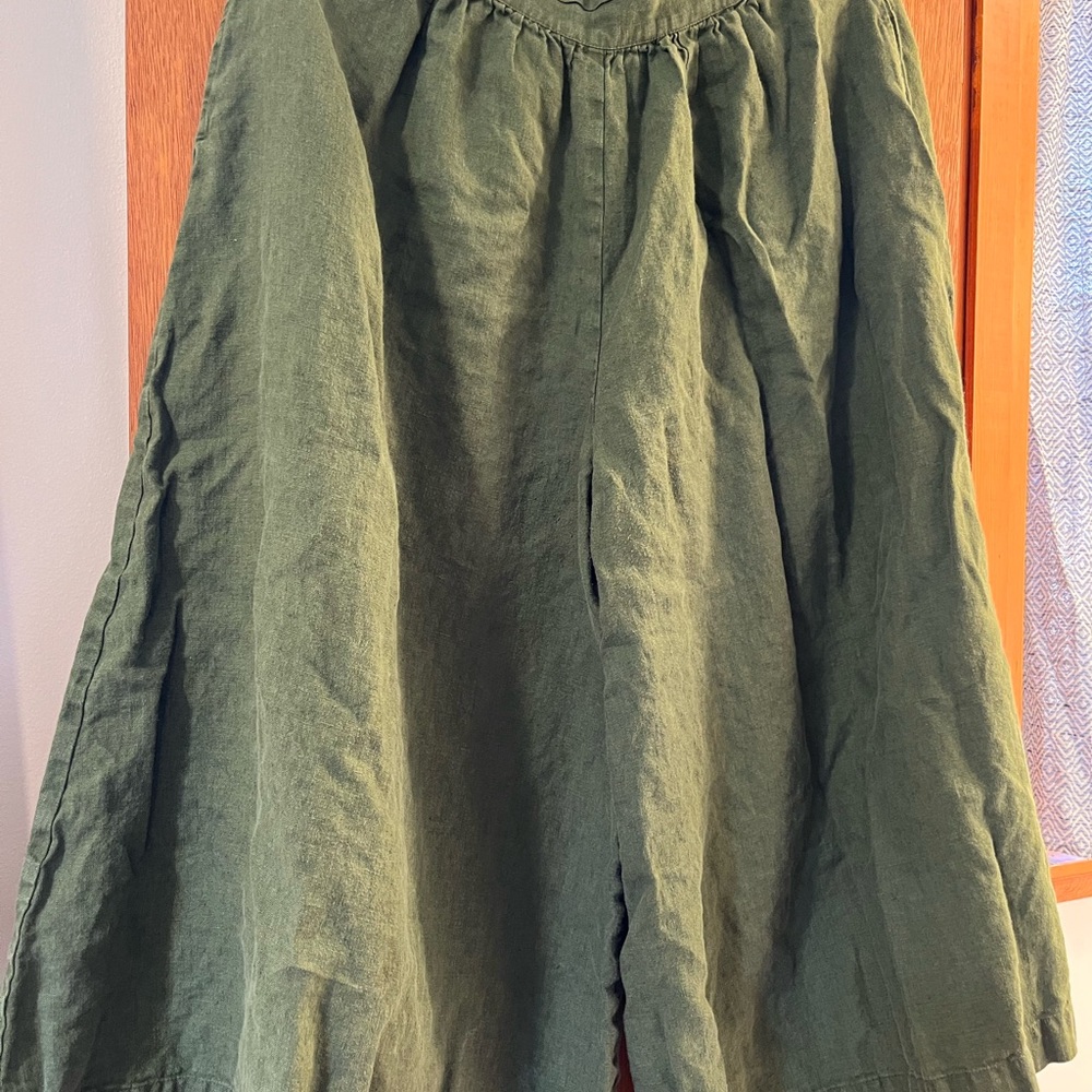 Linenfox Forest Green Clementine Palazzo Pants
